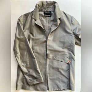 ‘S Max Mara taupe lightweight cotton and silk jacket with tab closure. Sz 6